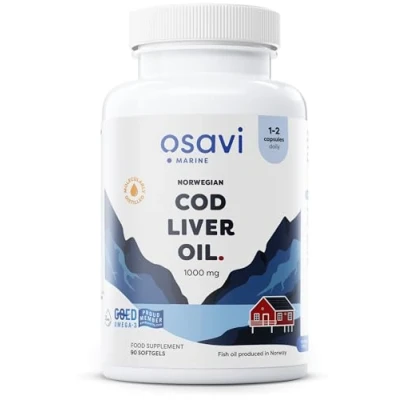 Image of Osavi Norwegian Cod Liver Oil Softgels, 1000mg (Lemon) 90 softgels