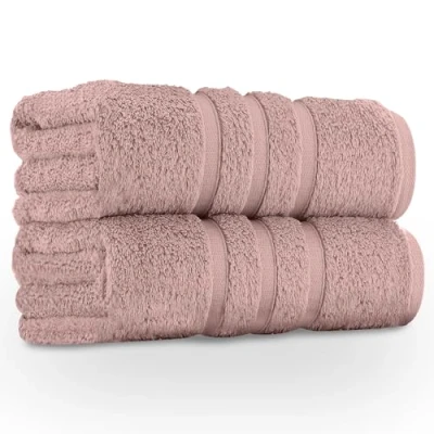 Image of GC GAVENO CAVAILIA 550 GSM Hand Towels Pack of 2 Egyptian Cotton Towel Highly Absorbent &amp; Quick Dry Bathroom Sets Washable Spa Saloon Gym Towel, Blush Pink
