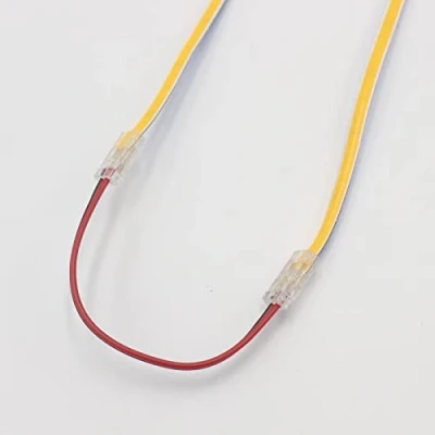 Image of Boarda COB LED Strip Connectors,2 Pin 10Pcs to Wire Connector Gapless Solderless Connection Quick Click for 5mm 8mm 10mm Lights (5MM, Dual Connector+15CM Cable)