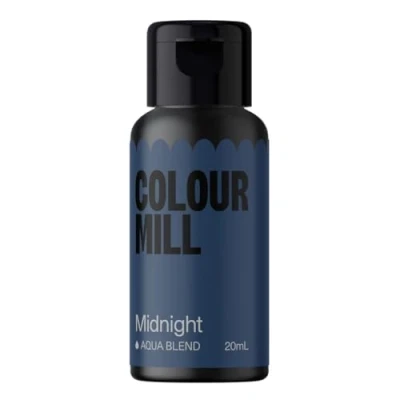 Image of Colour Mill Aqua Blend Food Colouring Liquid Midnight Edible Paint for Royal Icing, Macarons, Meringue, Fondant, Jellies, Beverages and More 20 ml