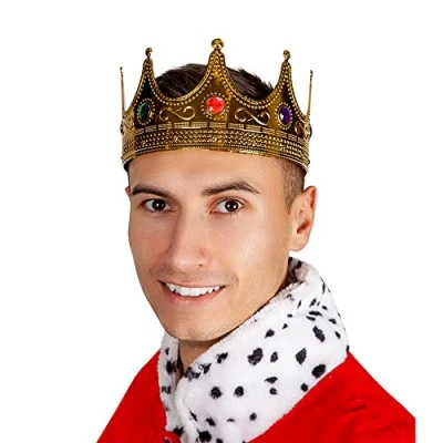 Image of Wicked Costumes Deluxe King/Queen&#039;s Royal Crown Fancy Dress Accessory