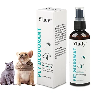 Image of YLady Dog Deodorant Spray, 100ml Cat Deodorising Spray Pet Perfume Eliminate pets odour, for Smelly Dogs Dry Shampoo Grooming Fresh Scent and Moisturizing Cleaning Skin Fur