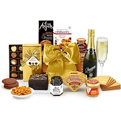 Image of Premium Prosecco Gift Set Westminster Hamper with Pork Pate, Oatcakes, Chocolate Biscuits, Strawberry Preserve Gifts for Anniversaries, Celebrations, from Regency Hampers