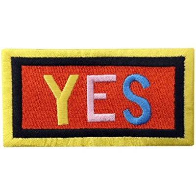Image of Yes Patch Embroidered Applique Iron On Sew Emblem