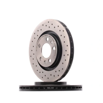 Image of 1J0615301E, 1J0615301P Brake disc BREMBO XTRA LINE 09.7012.1X 280mm 22mm 5 perforated/vented Coated High carbon VOLKSWAGEN: Golf 4, Bora Saloon