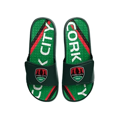 Image of FOCO Ireland Premier Division Football Cork City Fan Mens Size 8/9 Pool Shower Sliders