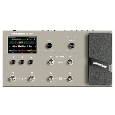 Image of SONICAKE Guitar Pedal Bass Amp Modeling IR Cabinets Simulation Multi Effects with Expression FX Loop MIDI Stereo OTG USB Audio Interface 4.3&quot; Color Touchscreen Matribox II Pro QME 200