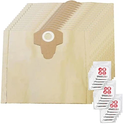 Image of Spares2go 30L Strong Dust Bags compatible with Vacmaster Vacuum Cleaner (Pack of 15 + Fresheners)