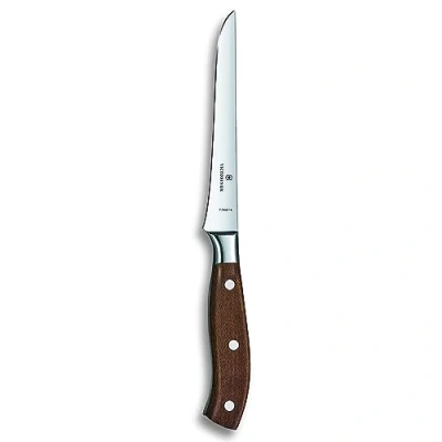Image of Victorinox Grand Maître, Boning Knife, Extra Sharp Blade, Straight Edge, 15 cm, Noble Wooden Handle, Stainless Steel, Brown