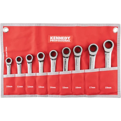 Image of Kennedy Metric Combination Spanner Set, 10 19mm, Set of 9