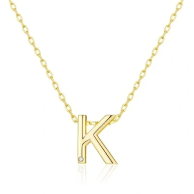 Image of Philip Jones Gold Plated Initial Necklaces A to Z Created with Zircondia® Crystals (K)