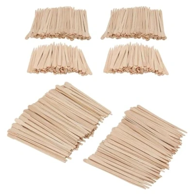 Image of JOIKIT 1000 PCS Eyebrow Wax Sticks, 2 Style Wooden Spatulas Tongue Depressors, Brow Waxing Sticks for Hair
