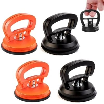 Image of S.F.Pachira 4 Pack Car Dent Puller, Small &amp; Powerful Auto Removal Kit, Suction Cup Puller for Body Repair, Glass Screen, Tiles Lifting, and Objects Moving (Black Orange)