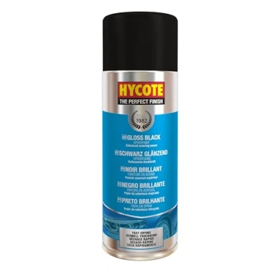 Image of Hycote Fast Drying Aerosol Car Spray Paint, Gloss Black, 400 ml