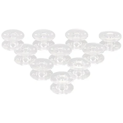 Image of Levivo sewing machine bobbin, transparent, set of 10 plastic bobbins, lower thread bobbin for common machines, accessories, spool, transparent