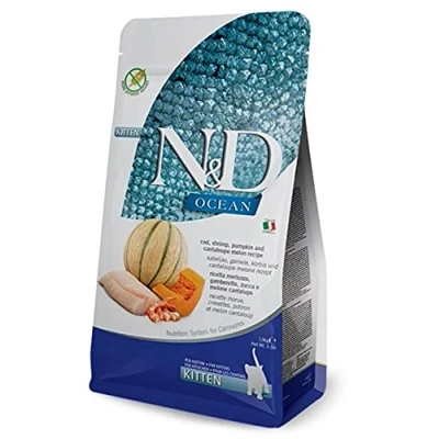 Image of Farmina N&amp;D Ocean Cat Cod Shrimp Dry Food for Kittens 1.5 kg