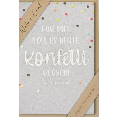 Image of bsb Birthday Card Nature Sustainable Cards with Envelope Women &amp; Men Greeting 11.5 x 17 cm