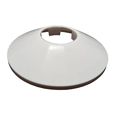 Image of White Cone Shaped Collar Rose Cover for Pipe Holes Gaps Hiding 32mm Diameter