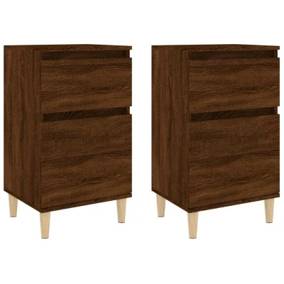 Image of vidaXL Bedside Cabinets 2 pcs Brown Oak 40x35x70 cm Engineered Wood
