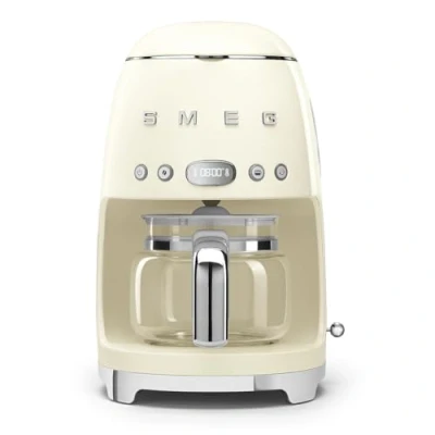 Image of Smeg Retro Style Coffee Maker Machine, 17.3 x 12.8 11.3, Cream