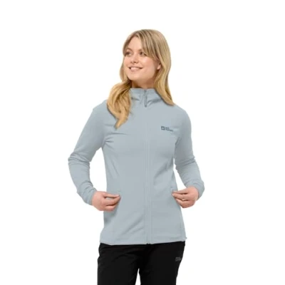 Image of Jack Wolfskin Women&#039;s Baiselberg Hooded Fz W Fleece Jacket, Soft Blue, M