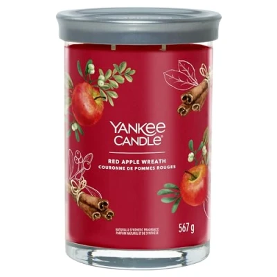 Image of Yankee Candle Signature Scented Red Apple Wreath Large Jar with Double Wicks Soy Wax Blend Long Burning Perfect Gifts for Women