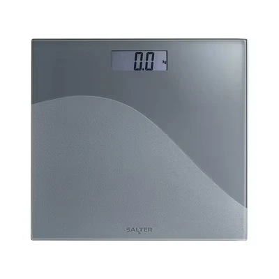 Image of Salter Digital Bathroom Scale Wave Design Frosted Glass Textured Platform, 180 kg/28 st 8 lbs Max Capacity, Easy Read LCD Display, Instant Reading Step On Technology, Body Weight Weighing Scales