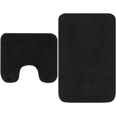 Image of vidaXL Bathroom Mat Set 2 Pieces Fabric Anthracite