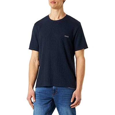 Image of BOSS Men&#039;s Waffle Pyjama_T Shirt, Dark Blue403, M