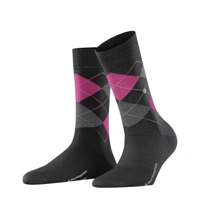 Image of Burlington Marylebone Rautenmuster Onesize Socks, Women&#039;s, Size: 3,5 7,5, Schwarz