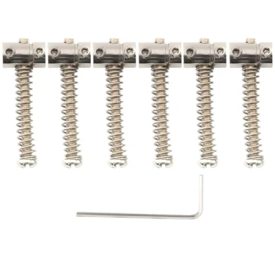 Image of Musiclily Pro 10.8mm Small Barrel Steel Telecaster Saddles for Fender Squier Tele Style Electric Guitar, Nickel (Set of 6)