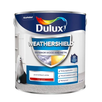 Image of Dulux Weathershield Exterior Gloss 2.5L Pure Brilliant White