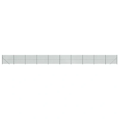 Image of vidaXL Galvanized Steel Chain Link Fence with PVC Coating and Flange Green (1.6x25 m), Durable Versatile, Ideal for Garden, Outdoor or Animal Enclosure