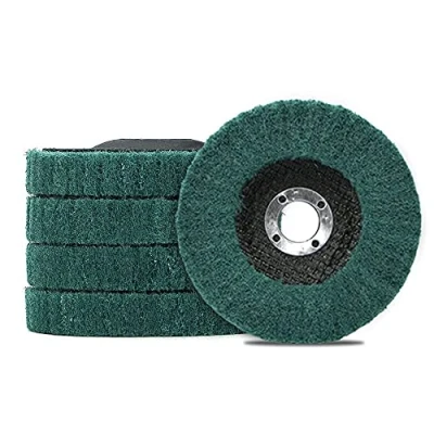 Image of SI FANG 5Pcs 100mm x 16mm Nylon Flap Disc Polishing Wheel, 120 Grit Scouring Pad Fiber Abrasive Grinding Disc, Buffing Wheels for 4 inch Angle Grinder, Water And Oil Resistant, Elastic