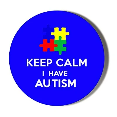 Image of Gift Insanity I HAVE AUTISM BLUE JIGSAW 58mm novelty badge