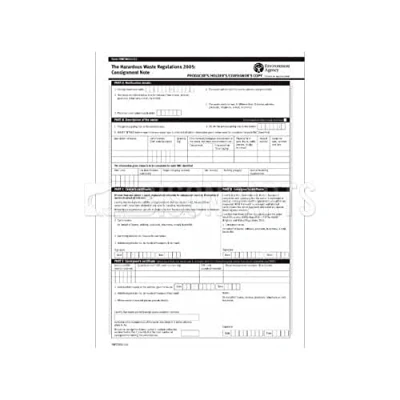 Image of Bison Parts 500201 Hazardous Waste Consignment Notes
