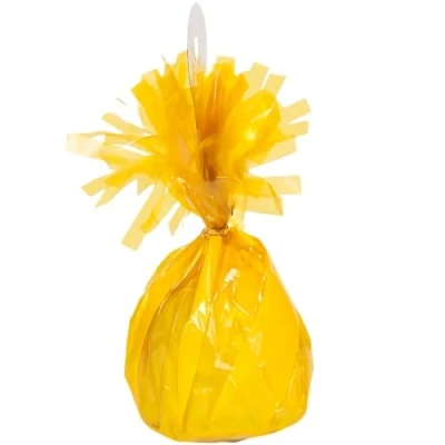 Image of Yellow Foil Balloon Weight (5cm x 13cm) 1 Count Stylish &amp; Durable Accessory for Party Decorations Events