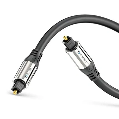 Image of Sonero® Premium Optical Toslink Cable, Gold Plated Contacts, Black, 20.0 m