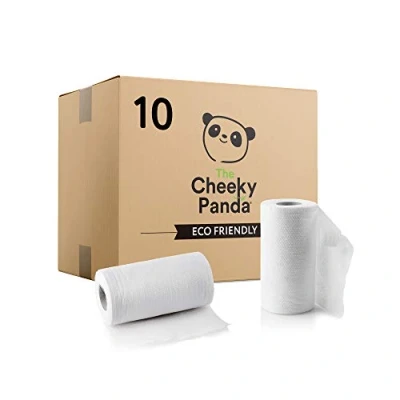 Image of The Cheeky Panda Bamboo Kitchen Bulk Box of 2Ply Rolls,White, 10 count