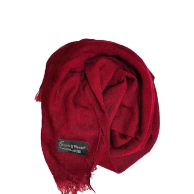Image of New Ladies Maxi Long RAYON Crinkle Frayed Edges Crimp Scarf Hijab Shawl Wrap Many Colours (Maroon)