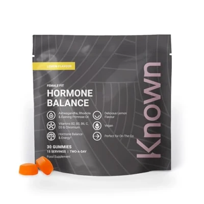 Image of Known Hormone Balance Gummies Vitamin B6, C Supports Hormonal &amp; Energy Natural Lemonade Flavour 30 Vegan Gummies, 15 Day Supply