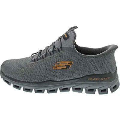 Image of Skechers Men&#039;s Glide Step Noxus Hands Free Slip in Sneaker, Charcoal/Orange, 12