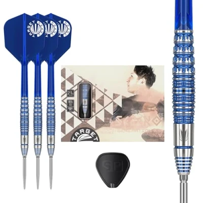 Image of TARGET Japan Sereno G1 95% Tungsten K Flex Swiss Point Steel Tip Darts Set, 21G Toru Suzuki KFlex Dart Flight, Points, Tips with Integrated Shafts and Flights