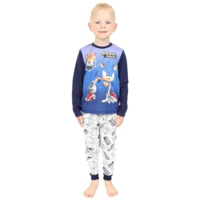Image of Sonic THE HEDGEHOG Boys Long Prime Pyjama Set (5 6 Years) Blue