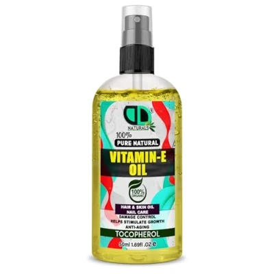 Image of 100% Pure Natural Vitamin E Oil, Moisturising and Nourishing Oil For Skin, Scars, Hair &amp; Face, Scalp, Nails, Hydrating Carrier Oils, Vegan, Cruelty Free (50ml SPRAY)