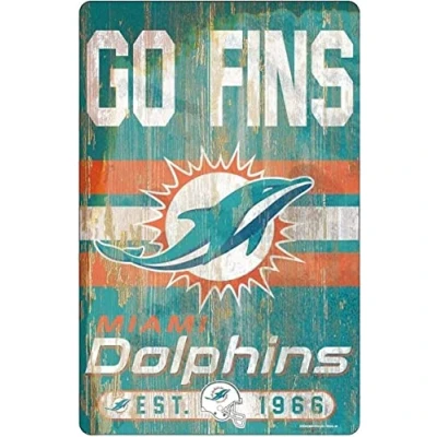 Image of Buywell Tin Poster Miami Dolphin Slogan Vintage Home Decor Wall Art Sign Metal 8X12 Inches