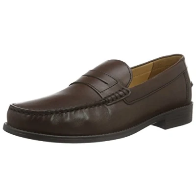 Image of Geox Men&#039;s U New Damon B Moccasins, Dk Brown, 12 UK