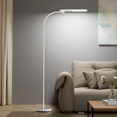 Image of Honeywell Led Floor Lamp,F4 Sunturalux™ Eye Caring Lamps for Living Room, Super Bright Stepless Dimmable Tall Standing Lamp, Modern Gooseneck Reading Lamp Bedroom Office Study(White)