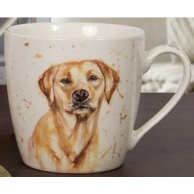 Image of The Leonardo Collection LP34083 Ceramic Mug Gold Labrador design 1 Pc, White
