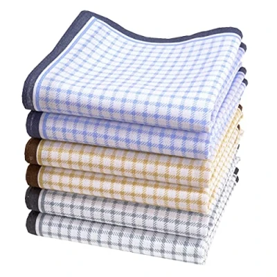Image of Merrysquare Men&#039;s Printed Fabric Handkerchiefs Large Size 40 cm X 6 Pieces 100% Cotton, Joao,